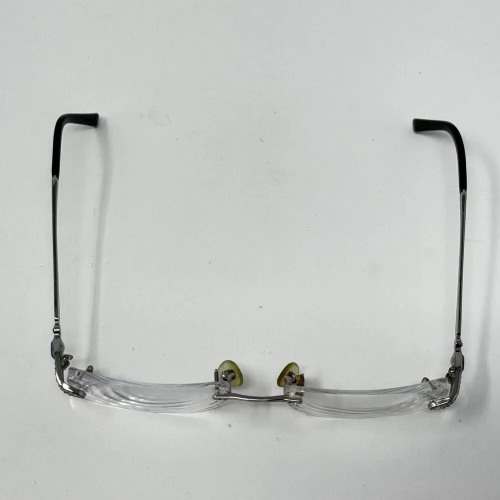 Bvlgari 2049-B 322 Rimless Eyeglass Frames Blue Crystal 51-16-135 READ
